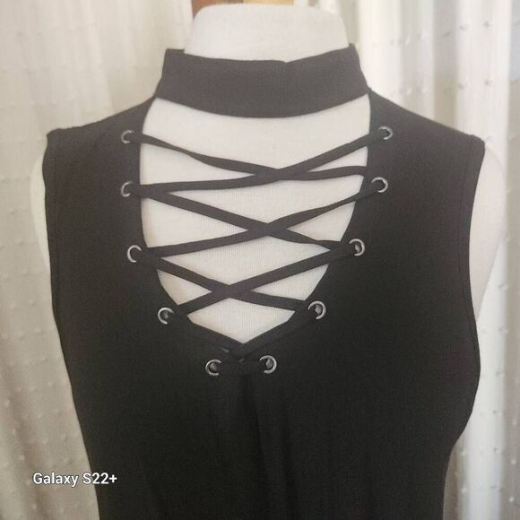 Another Love brand, bamboo fiber, black midi dress - Picture 2 of 9